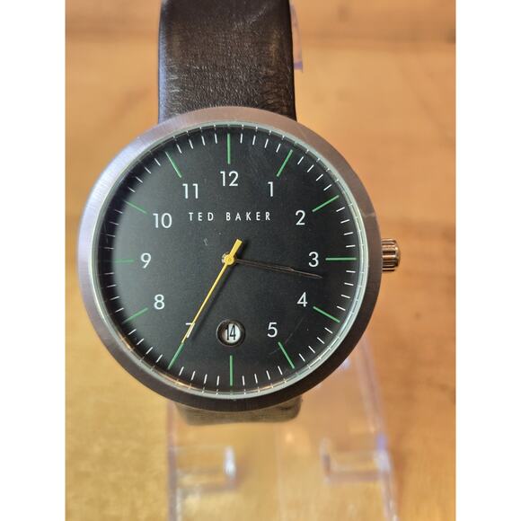 Ted Baker Gents Japanese Quartz Black Dial Leather Strap Men's Watch TE1092 - Picture 1 of 12